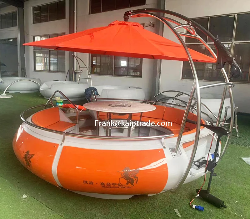 Successful case electric leisure party 10 person 320cm size bbq barbecue donut boat with design for water parks