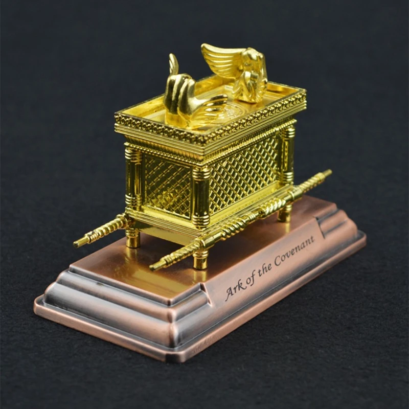 את ארון של הברית Replica פסל זהב מצופה עם ארון תוכן אהרון מוט