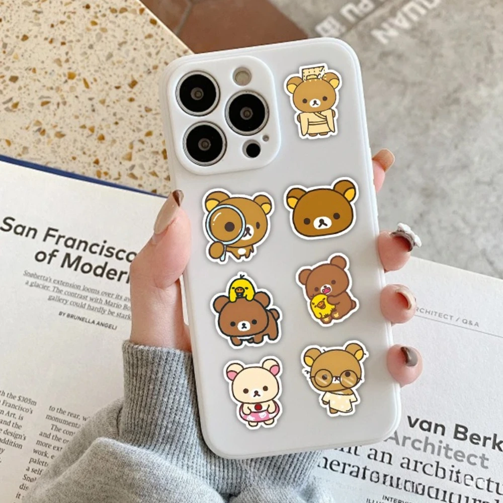100 Stück Kawaii Rilakkuma Bären-Aufkleber für Gitarre DIY Fahrrad Skateboard Laptop Gepäck Niedliche Cartoon-Sticker Spielzeug-Deko – Detail 9