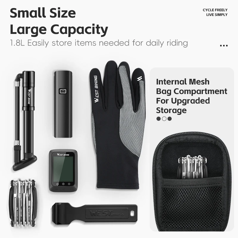 WEST BIKING Bicycle Saddle Bag Waterproof Mountain Bike Saddle Storage Seat Rear Tool Pouch Bag Saddle Cycling MTB Accessories