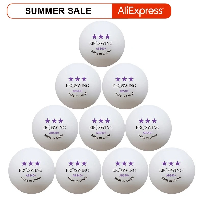 10pcs/pack 3 Stars Table Tennis Purple Label High Quality White Durable