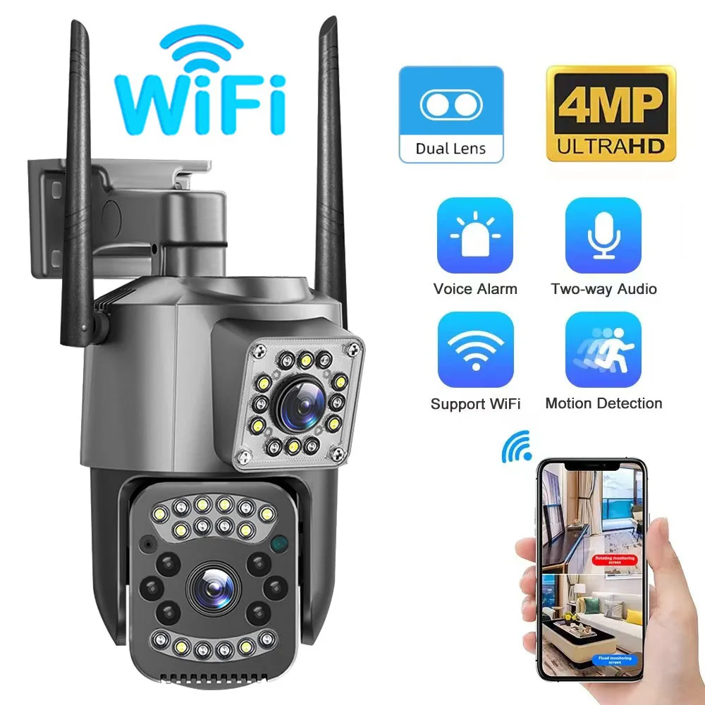 

IP-камера видеонаблюдения V380 Pro, 4K, 4 МП, двухобъективная
