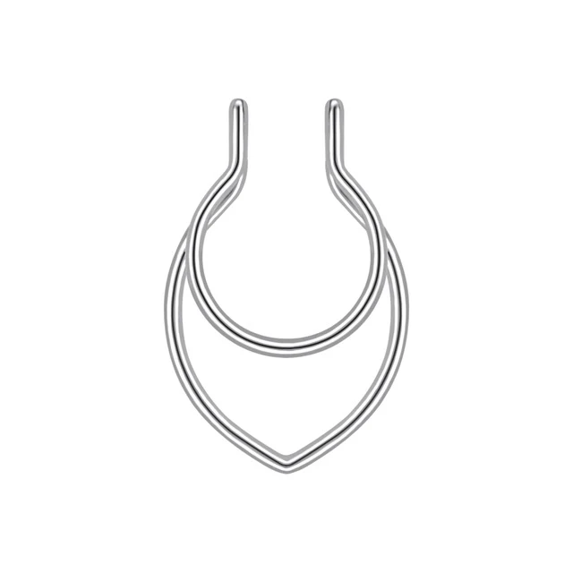 Fake Septum Rings Faux Nose Rings Hoop Stainless Steel Faux Lip Ear No Piercing Clip Septum Nose Fake Piercing Jewelry