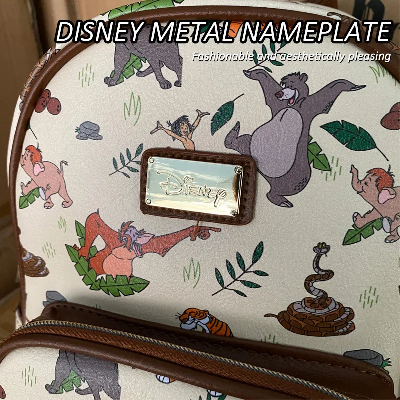 Disney PU Leather Printed Women Backpack Jack Skellington Clownfish Nemo Cartoon Winnie The Pooh Girl Double Shoulder Bag 3