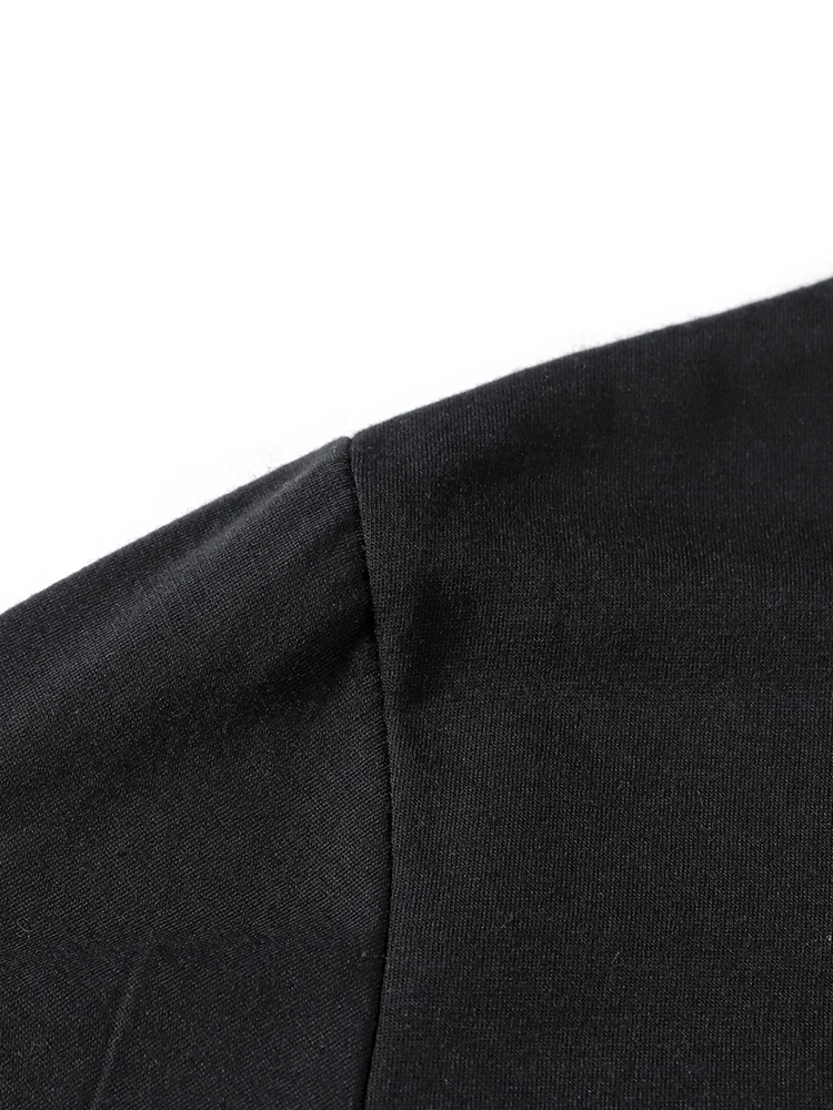 Black Solid Color Clothing Male T Shirts High Quality New Tshirt Summer Casual Cotton Tops Hip Hop Breathable Tee Clothes 5