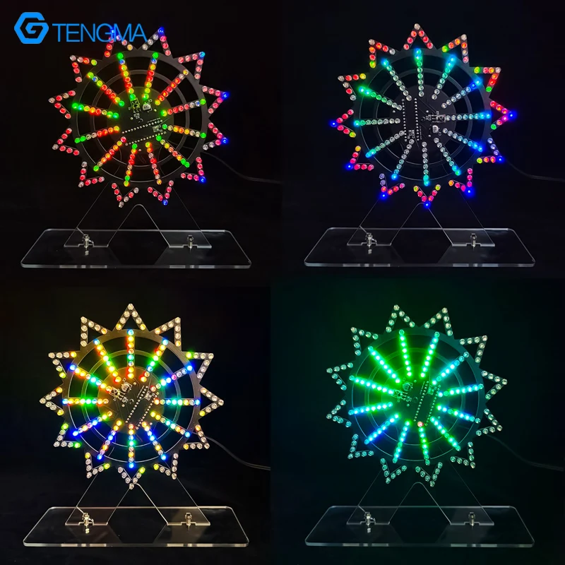 Electronic Kit Colorful Cool Animation LED Electric Rotating Ferris Wheel Components DIY Welding Assembly Parts