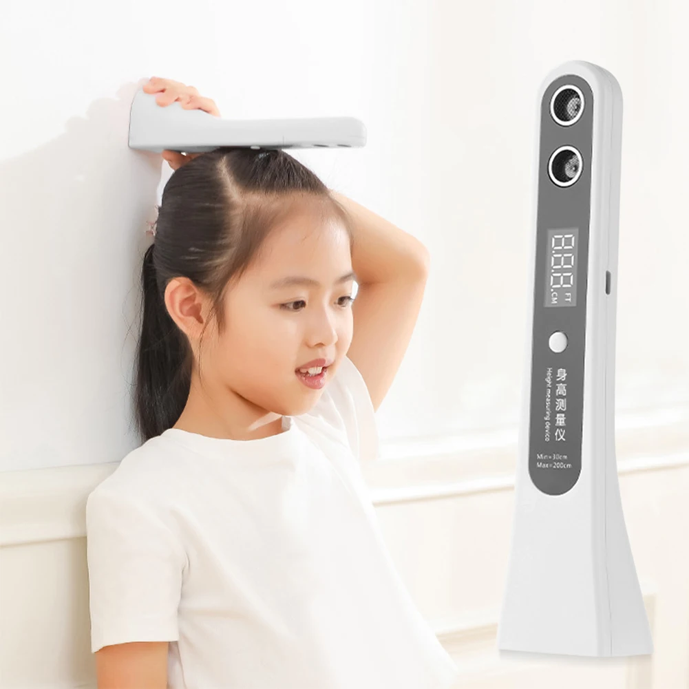 초음파 높이 측정기 LED 디스플레이 디지털 높이 측정 눈금자 성인용 휴대용 높이 측정 장치 어린이