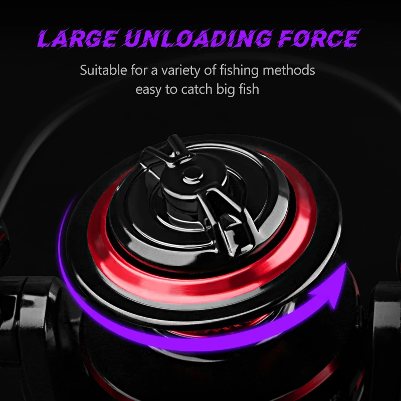 DEUKIO Fishing Reel 2000-7000 Max Drag 12KG Metal Spool Carretilha De Pesca Spinning Reel Saltwater Carp Reel for Fishing Tackle