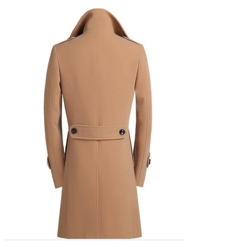 Winter wool coat men's spuer large slim overcoat casual cashmere thermal trench outerwear plus size S-7XL8XL9XL