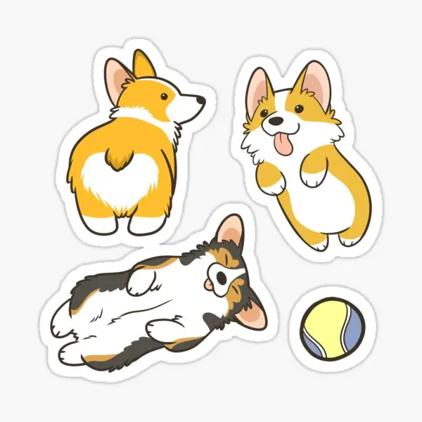 

Набор декоративных наклеек Corgi, 5 шт., наклейки для украшения гостиной, фоновые художественные бутылки для воды, детский Домашний ноутбук, принт аниме