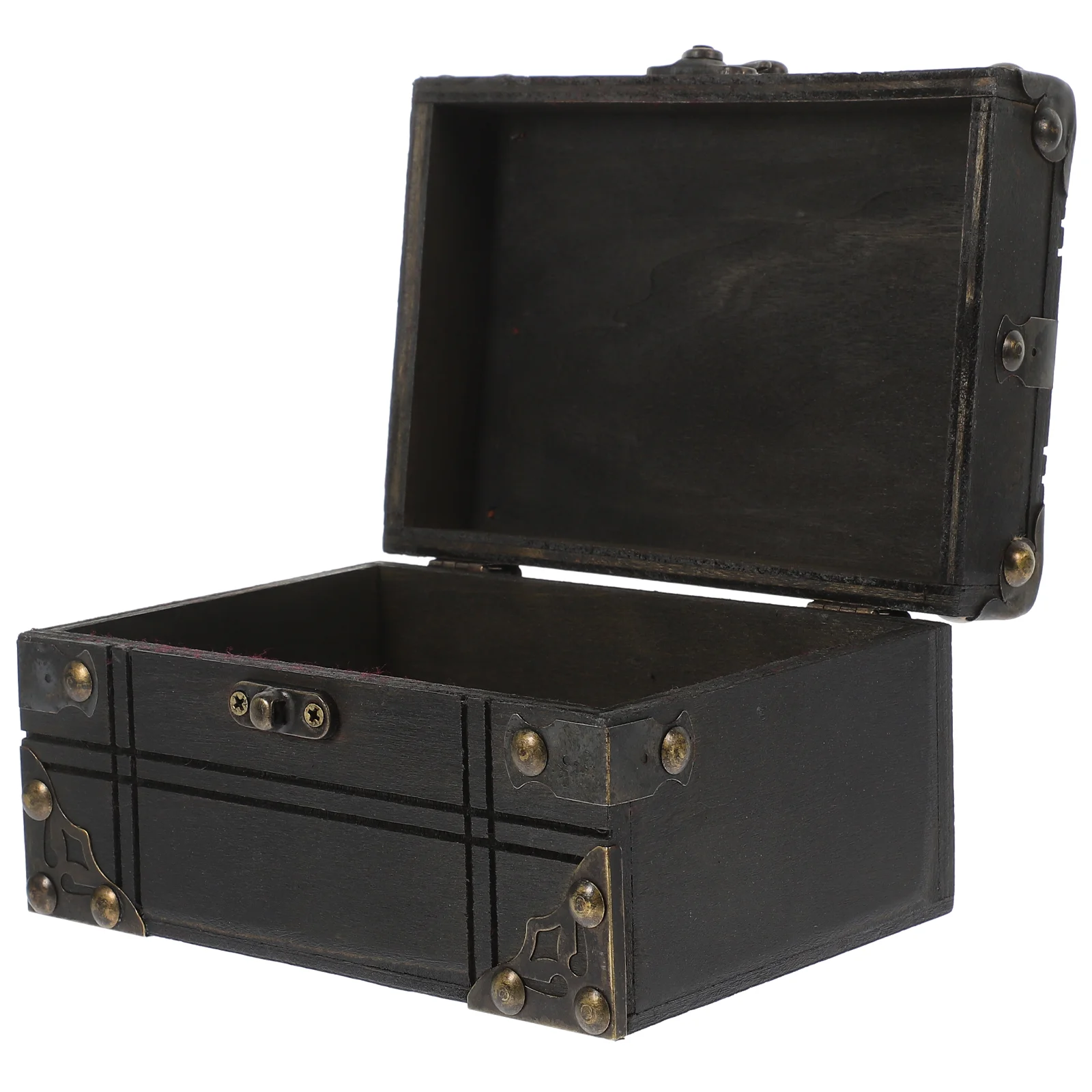 

Vintage Storage Box Jewelry Boxes Wooden Chest Candy Photo Prop Trinket Pirate Treasure Case