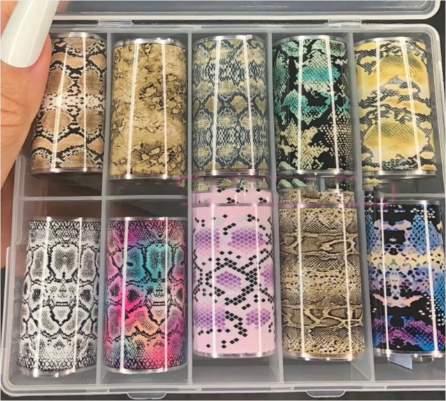 Snake Pattern THREE - Nail Art Transfer Foil x 1 Sheet - Bonnie Nails