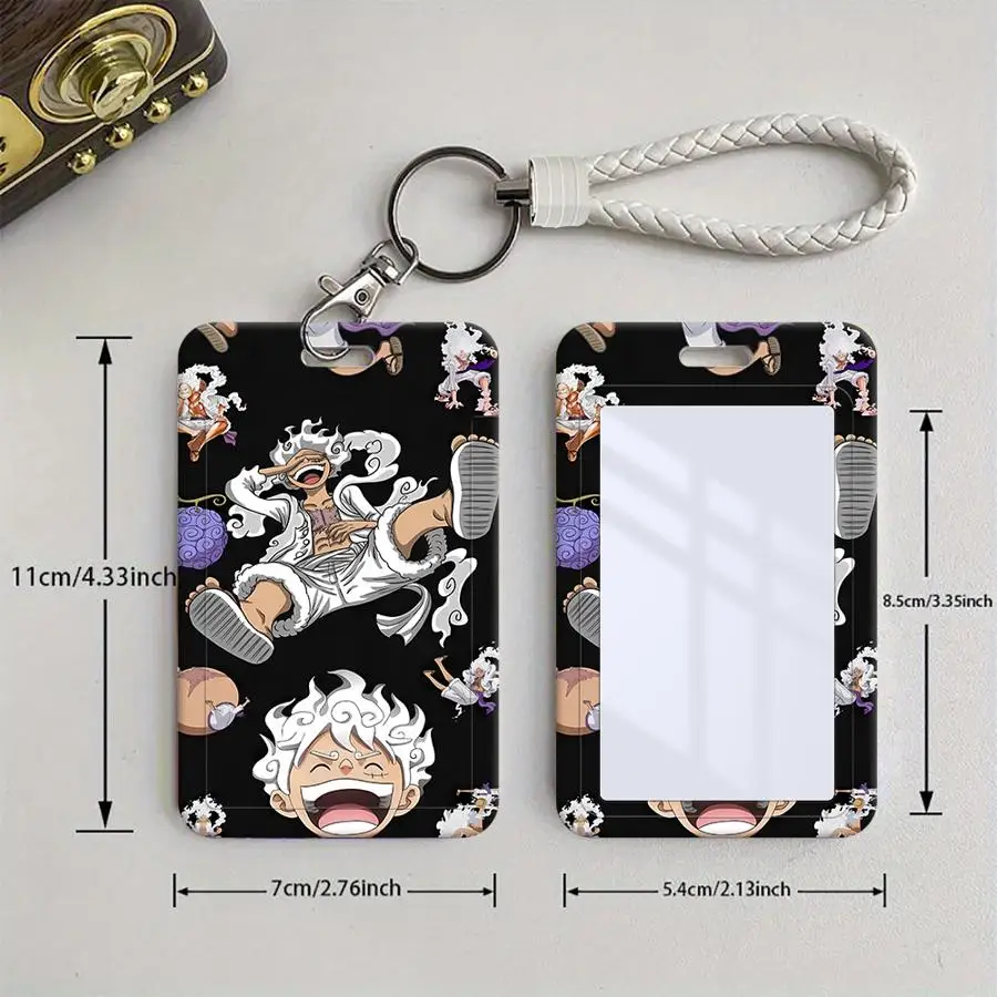 1 Stück Kartenhalter, einziehbarer Kreditkartenhalter, Halter für Kinderbus-Karten mit Umhängeband, Ausweishülle, Bankausweis-Etui, One Piece Luffy – Detail 4