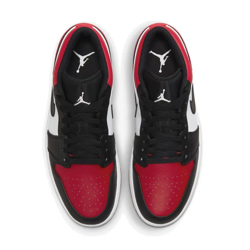 Nike Air Jordan 1 low AJ1 low black and red toe casual sneakers men's shoes women's shoes 553558-612