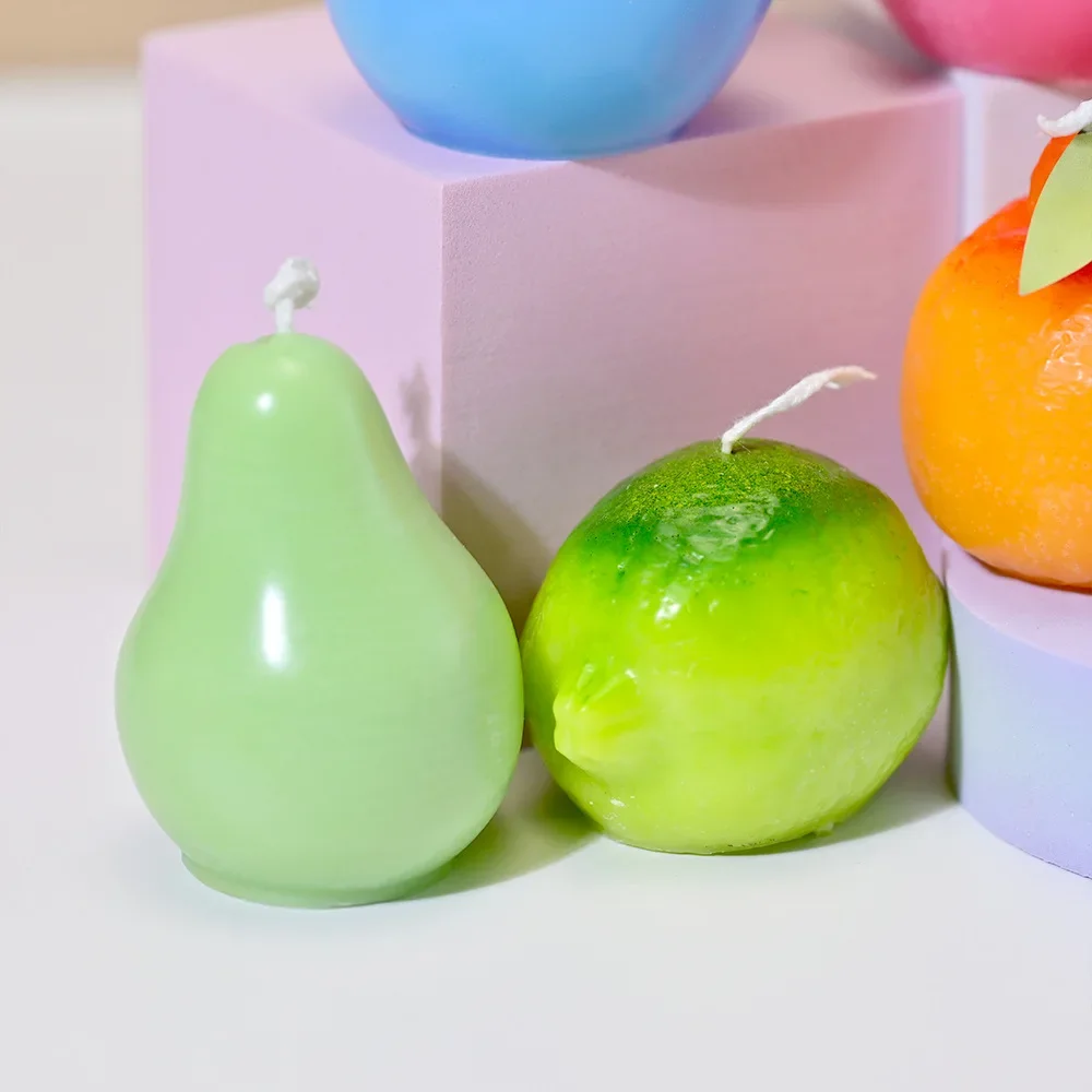 Fruit Series Candle Molds DIY Home Decor Aromatherapy Apple Pear Lemon Peach Gypsum Plaster Mould Craft Art Ornament Resin Mold silicone mold silicone candle mold aromatherapy candle mold silicone candle molds candle mold