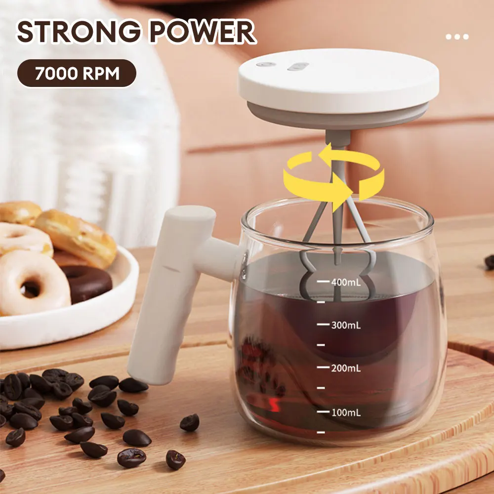 

400ML Self Stirring Coffee Cup Rechargeable Electric Stirring Coffee Mug Waterproof Automatic Mixing Glass Drinking Cup