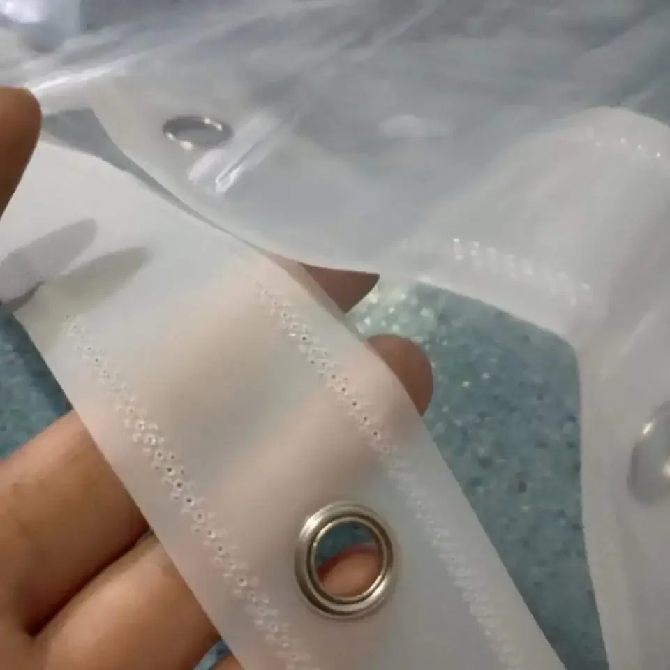 Rideau De Douche Blanc Sans Crochet Avec Doublure à Clipser