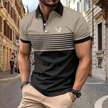 Men's Striped Golf Polo 1