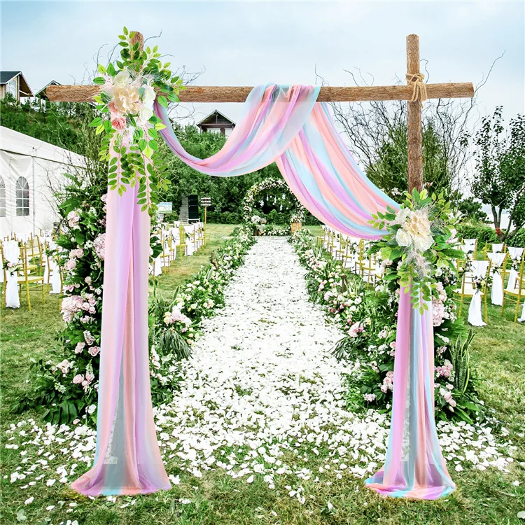 

Colorful beauty yarn curtain outdoor wedding arched background decoration priest swore wedding background anti -wrinkle veil