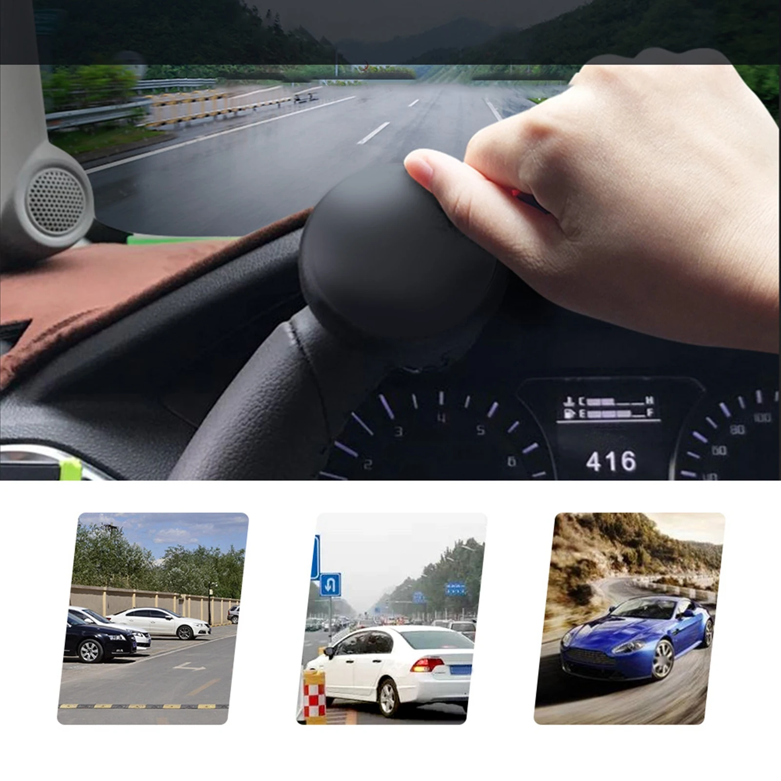 Car Heavy Duty Steering Wheel Knob Black Spinner Handle Ball 360 Degree Steering Spinner Knob Car Accessories 2
