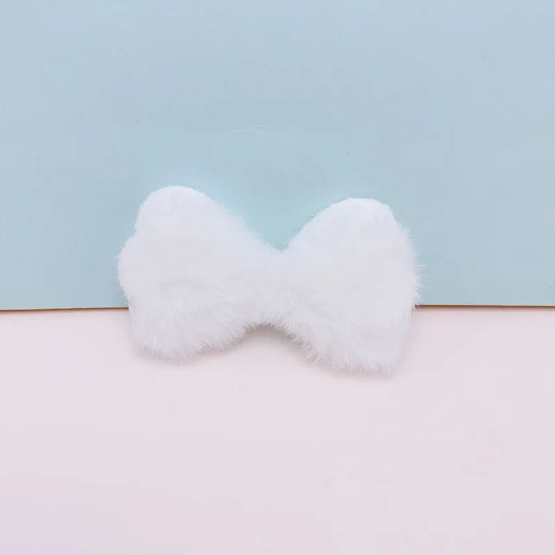 20pcs 6*4,5 cm pelzigen Filz Bowknot gepolsterte Applikationen für Baby Socken Hut Nähen DIY Kopf bedeckung Zubehör Patches – Detail 7