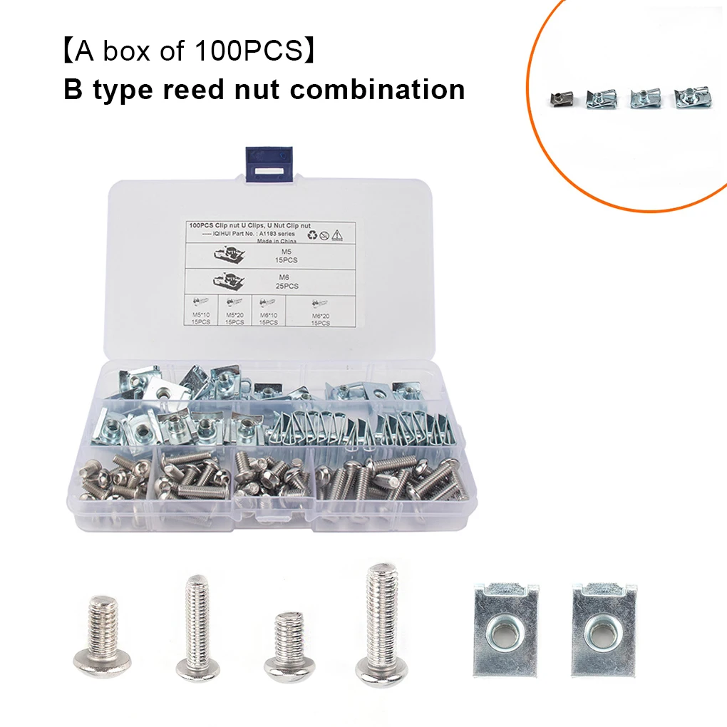 

100 Pieces Set Screw Nut Vehicle Mounted Screws Modification Stud