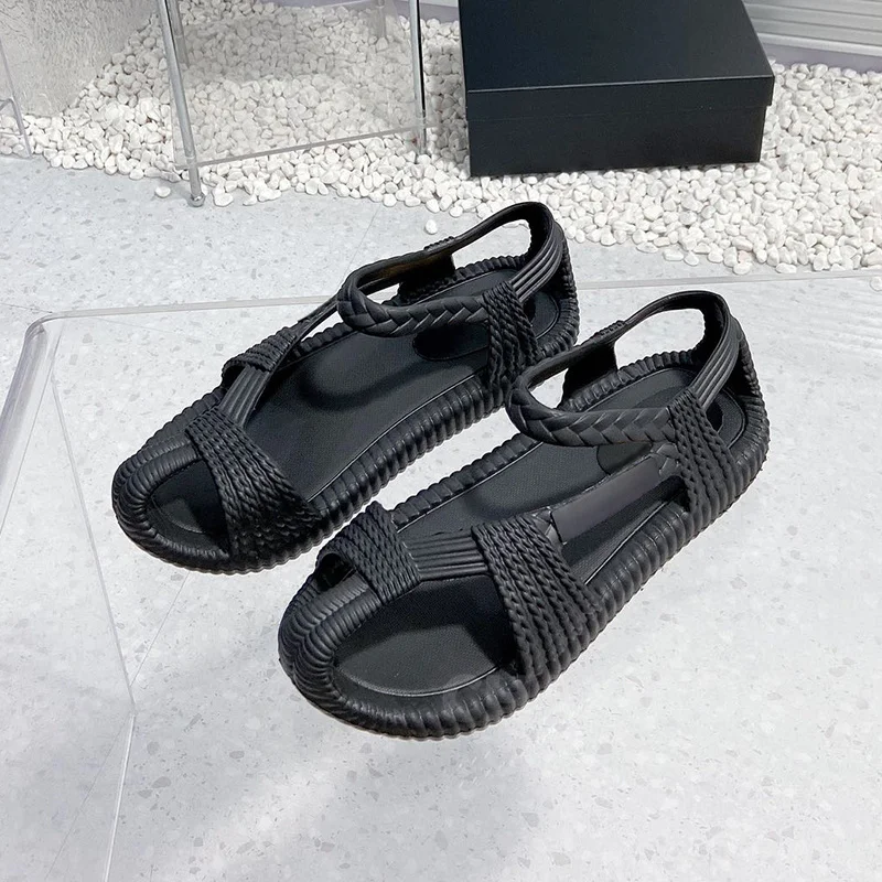 

Women Sandals Summer Walk Show New Style Thick Bottom Hollow Design Female Beach Shoes Comfortable Lightweight Sandals