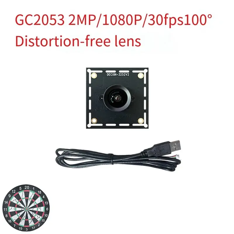 2미터 케이블이 포함된 USB 프리 드라이브 GC2053 2MP 1080P 100도 USB 카메라 모듈 자동 점수 매기기 시스템에 적합