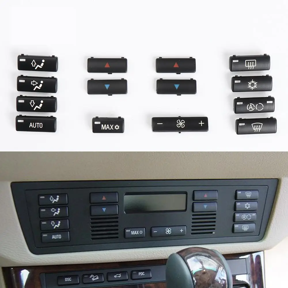

Car Heater Climate Control A/C Air Conditioning Switch Fan Button Cover Caps For BMW X5 / E53 1999-2006 5 Series / E39 1996-2002