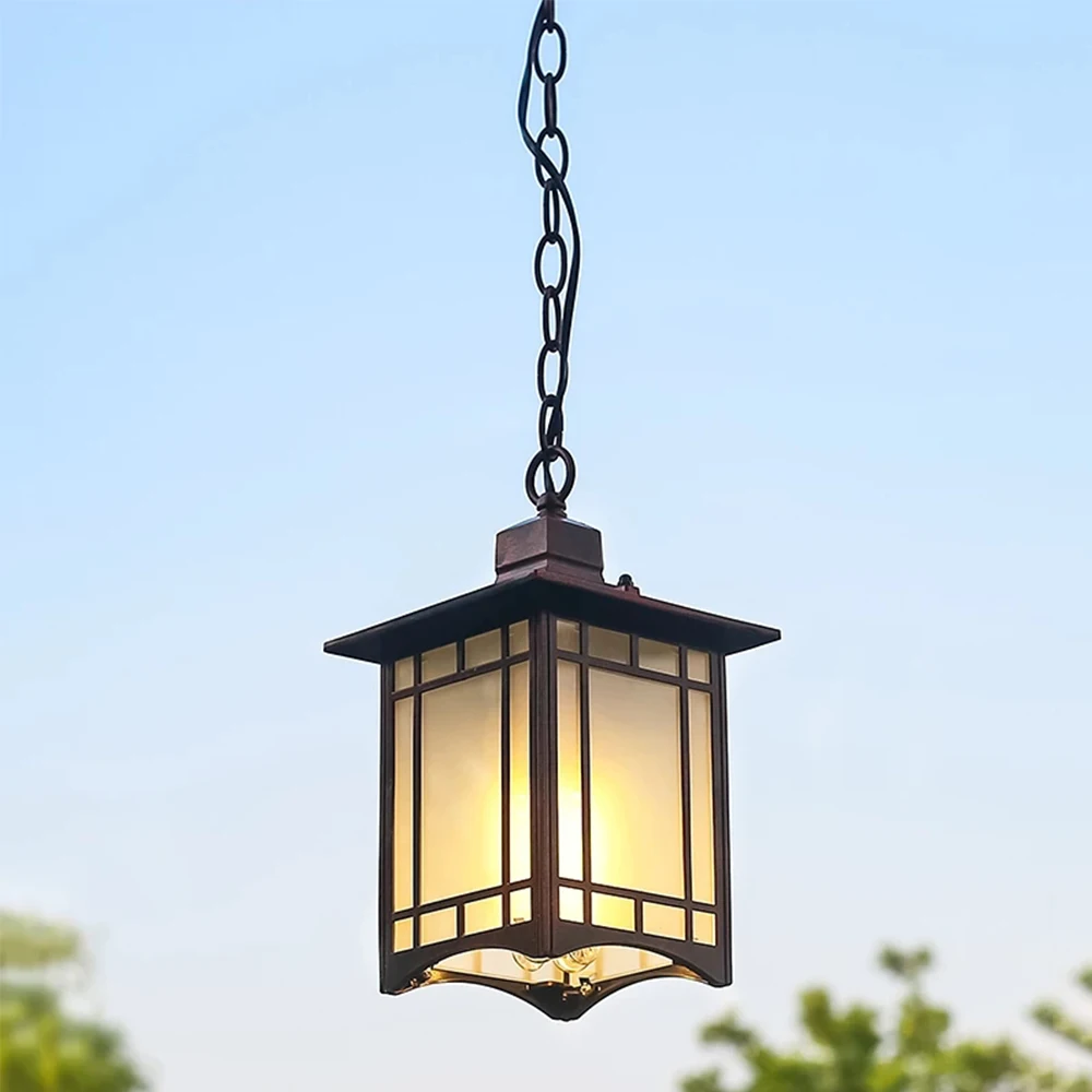 Outdoor chandelier waterproof Chinese retro garden light entrance balcony corridor aisle garden pavilion ceiling light outdoor pendant lamp