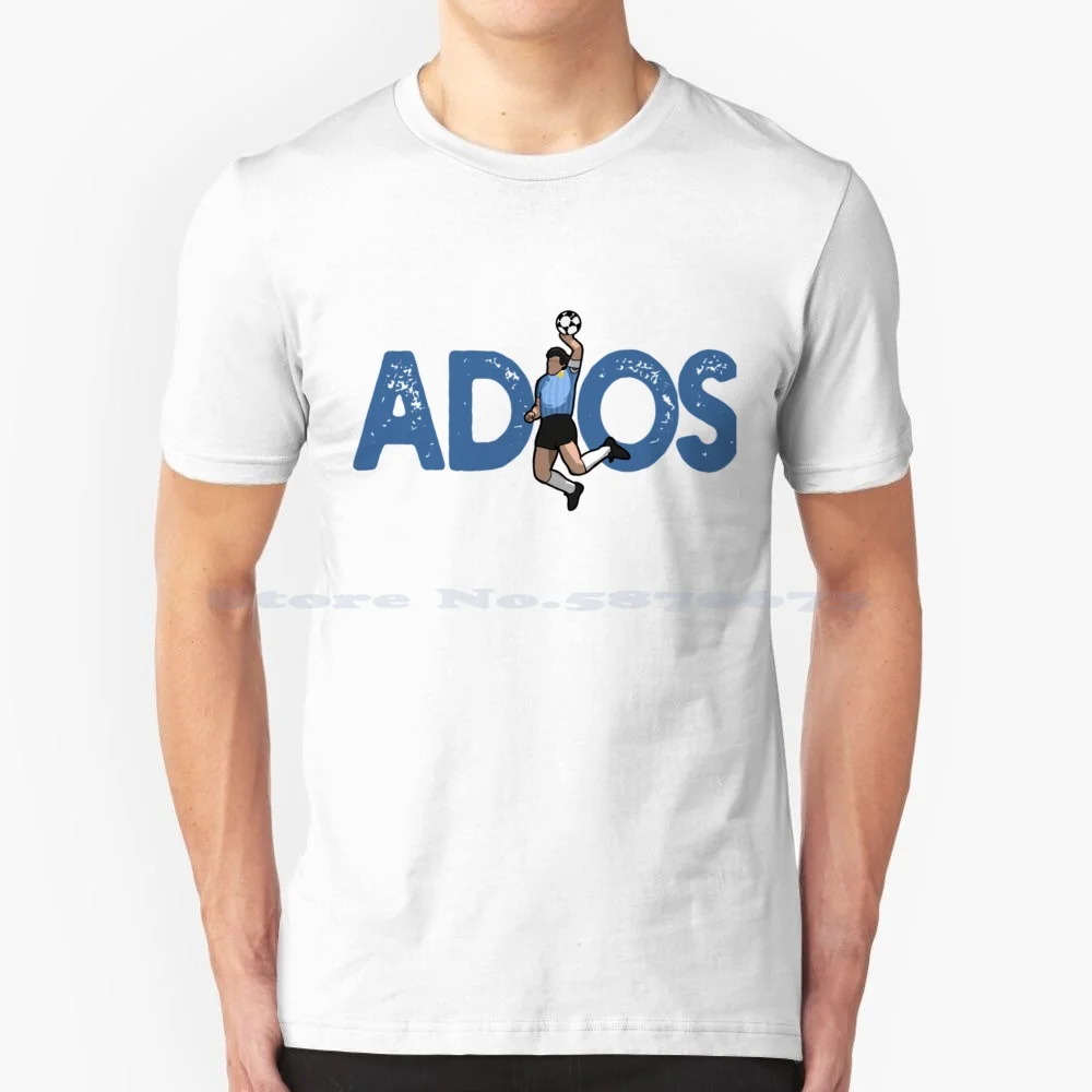 Maglietta Adioslegend 100% Cotone Tee Calcio Calcio Argentina Napoli Ronaldo Legend Vintage Diego Maradona Retro Brasile Italia