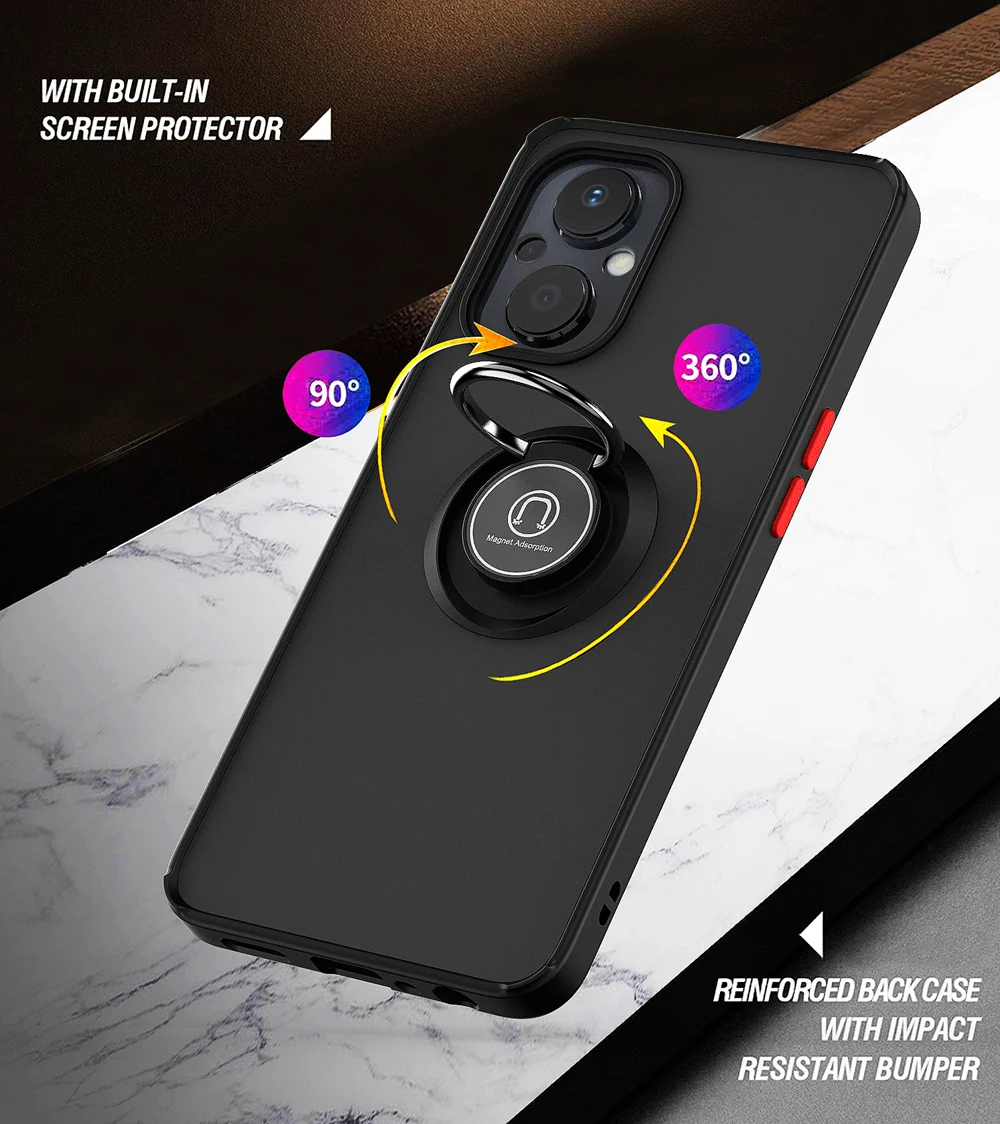 Shockproof Phone Case With Ring Stand For Oppo Reno7 Pro And A_voghion.com