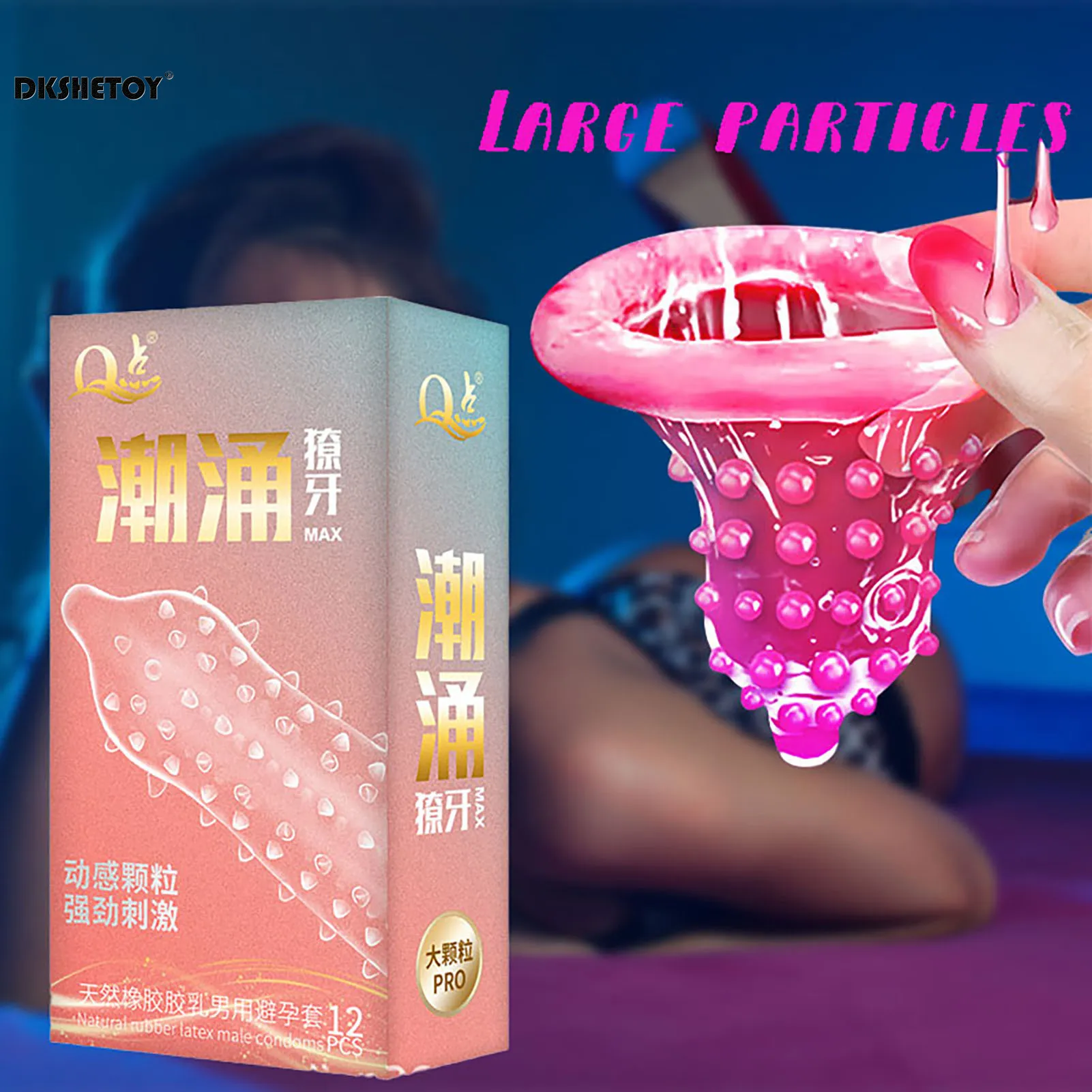 12PCS Big Dots Condoms for men delay ejaculation s spot dotted ribbed penis sleeve Natural latex Pleasure Condom sex toys