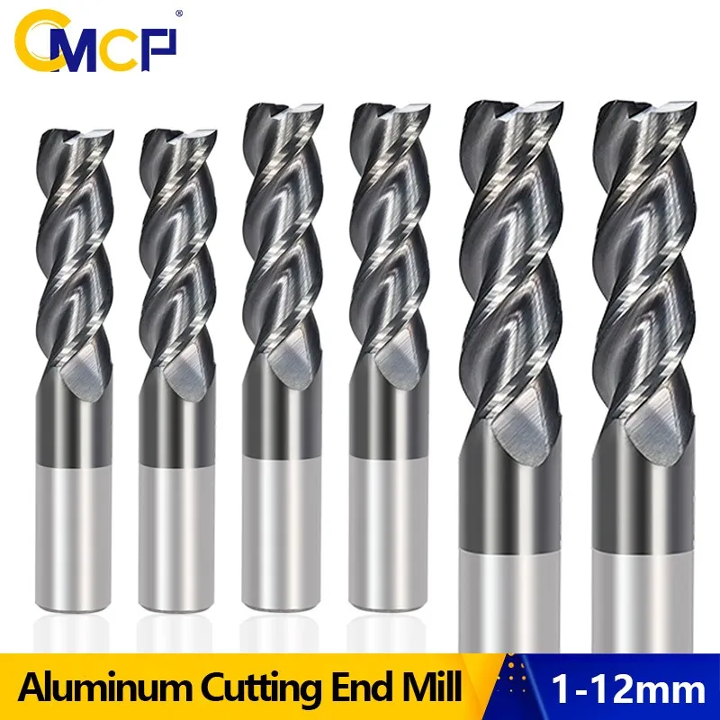 

CMCP 1-12mm 3 Flute End Milling Bit Carbide End Mill for Metal Aluminum Cutting CNC Machine Router Bit Milling Tool