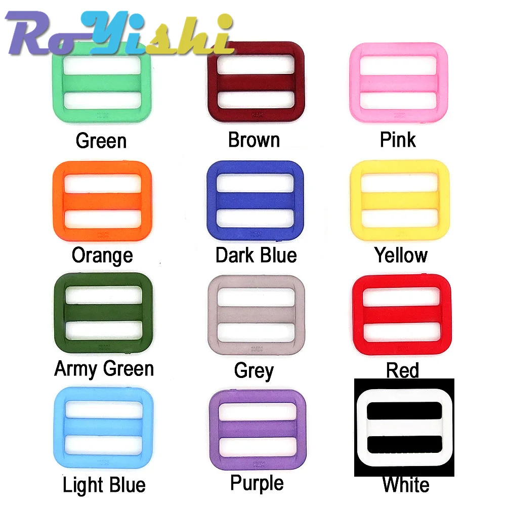12-100 Stück/Packung 1"(25mm) Bunte Triglides Verstellschnallen für Hundehalsband, Gurtzeug, Rucksackgurt – Detail 1