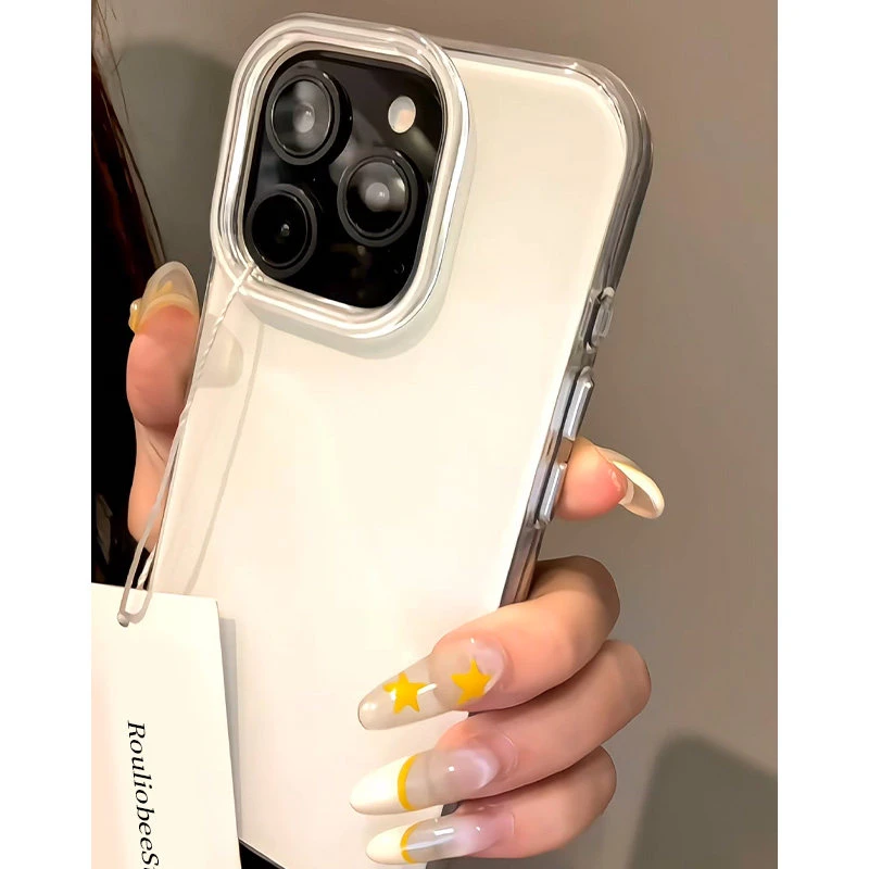 Minimalist White Clear Anti-Drop Phone Case