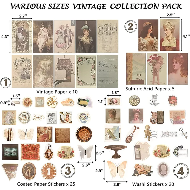 Set 120 Stickers Vintage Per Scrapbooking - Adesivi Decorativi Per Diari, Computer E DIY - Foto 5
