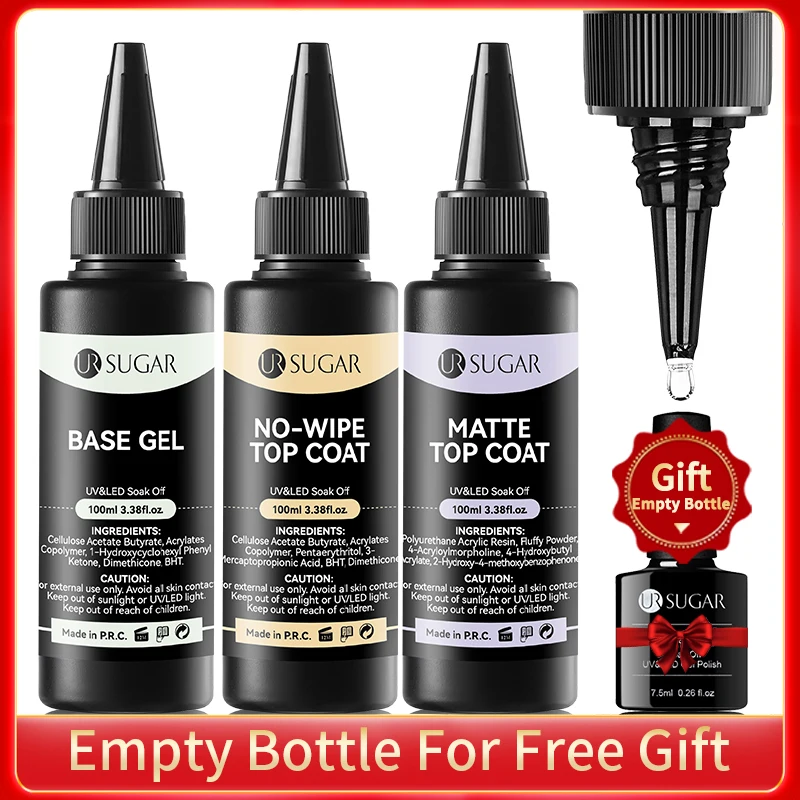 URSUGAR100mlBaseTopCoatSalonRefilledNailGelPolishMatteTop