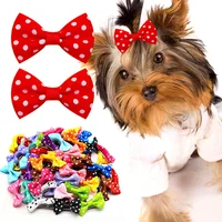 40Pcs Bulk Dog Bows Hair Accessories Pets Grooming Hair Clips Dot Dog Cat Bows Hairpin Girls Barrette for Small Dogs Supplies 1