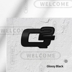 Premium 3D Metal Car Steering Wheel Emblem Badge Sticker Decal (Q2 Glossy Black)