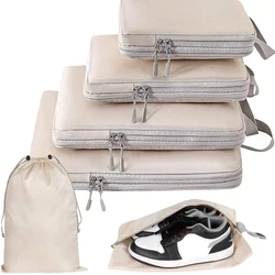 6 - Piece Waterproof Compressible Travel Packing Cube Set with Handbag Organizer (6pcs)