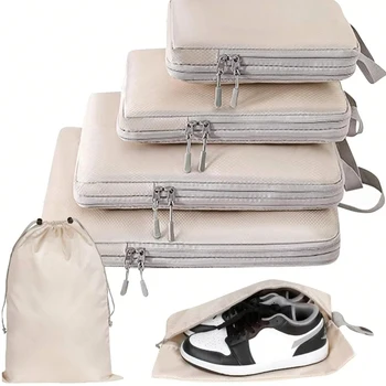 6-Piece Compressible Packing Cube Set & Travel Organizer 1