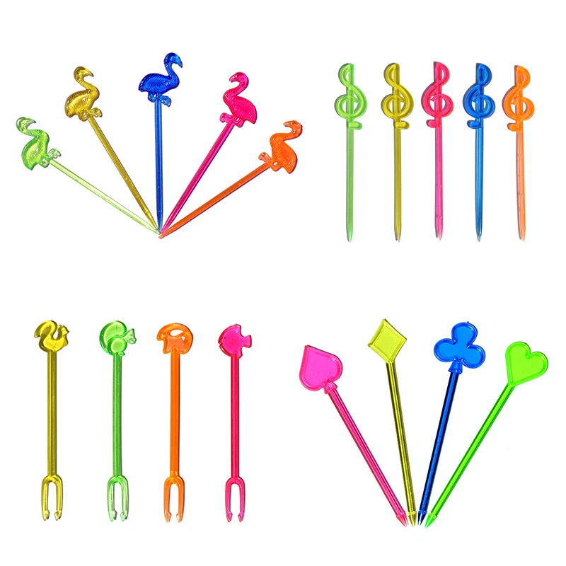 Description Picture 5 of item16-100pc Kids Fruit Forks Picks Kid Bento Accessories Chopsticks Mini Cute Children Snack Cake Dessert Food Pick Toothpick Decor
