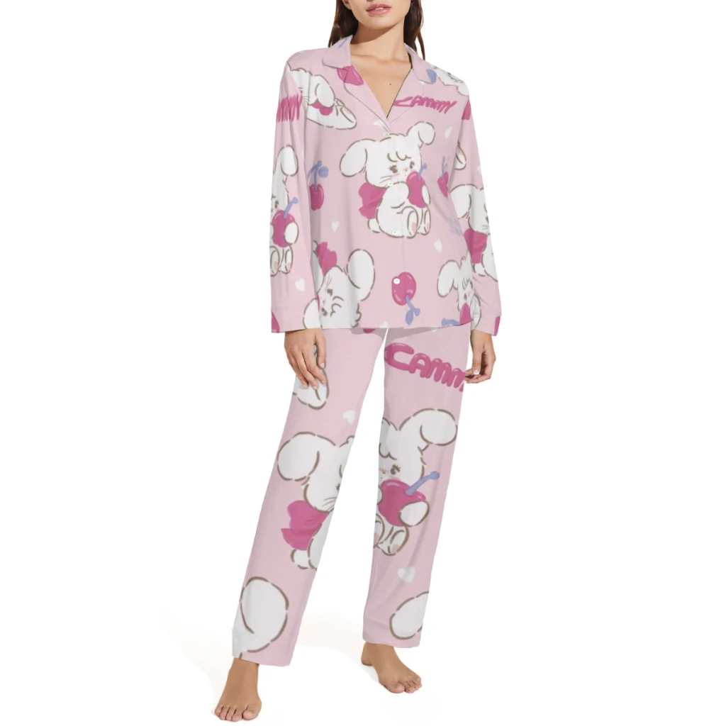 

Japan Kawaii Cartoon Mikko Printed Sleepwear Set Long-Sleeve New Pajamas Sets Night New Winter