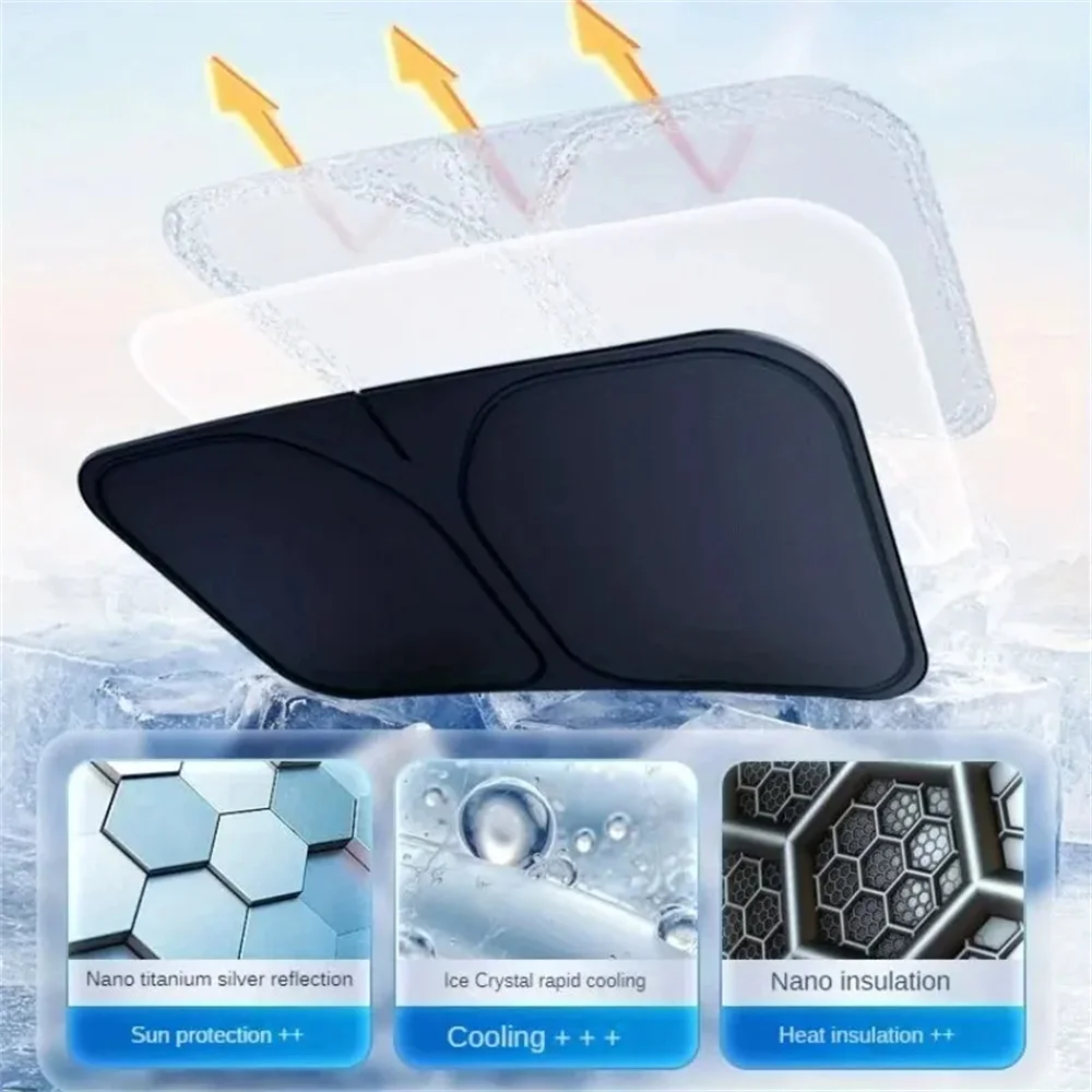Car Sunshade, Sunscreen, Thermal Insulation Sunshade Curtain Front Windshield Car Mounted Sunshade Interior Cooling