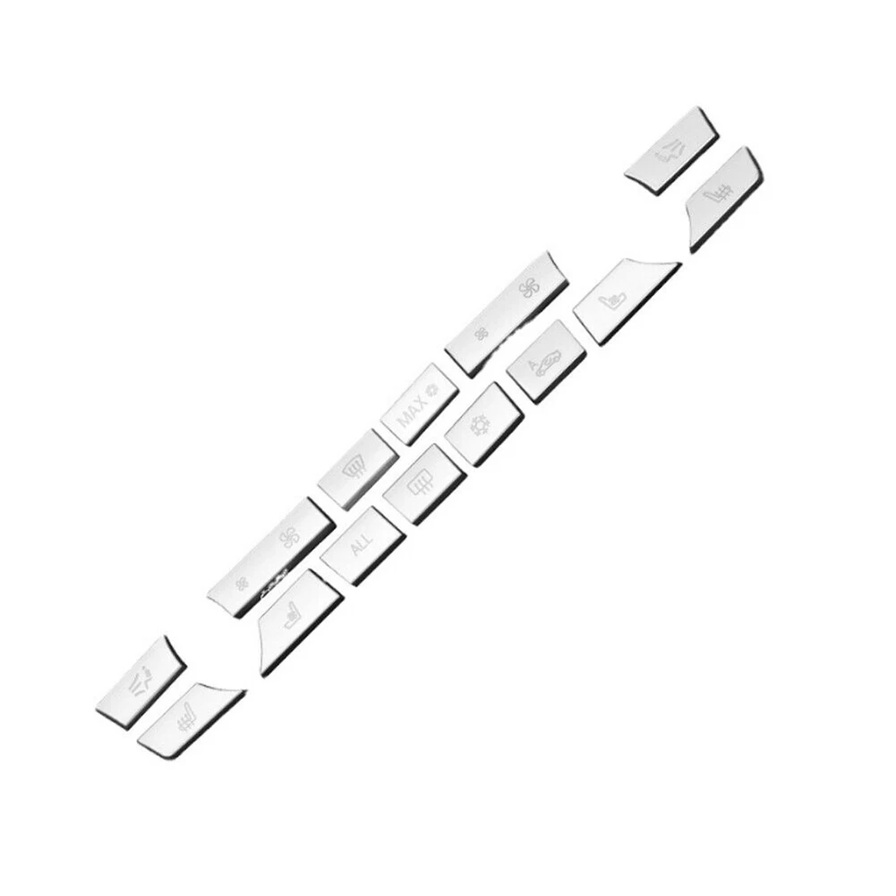 

Durable High Quality Practical Brand New Button Cover Trim Accessories 14Pcs/Set Center Air AC Control Button Trim