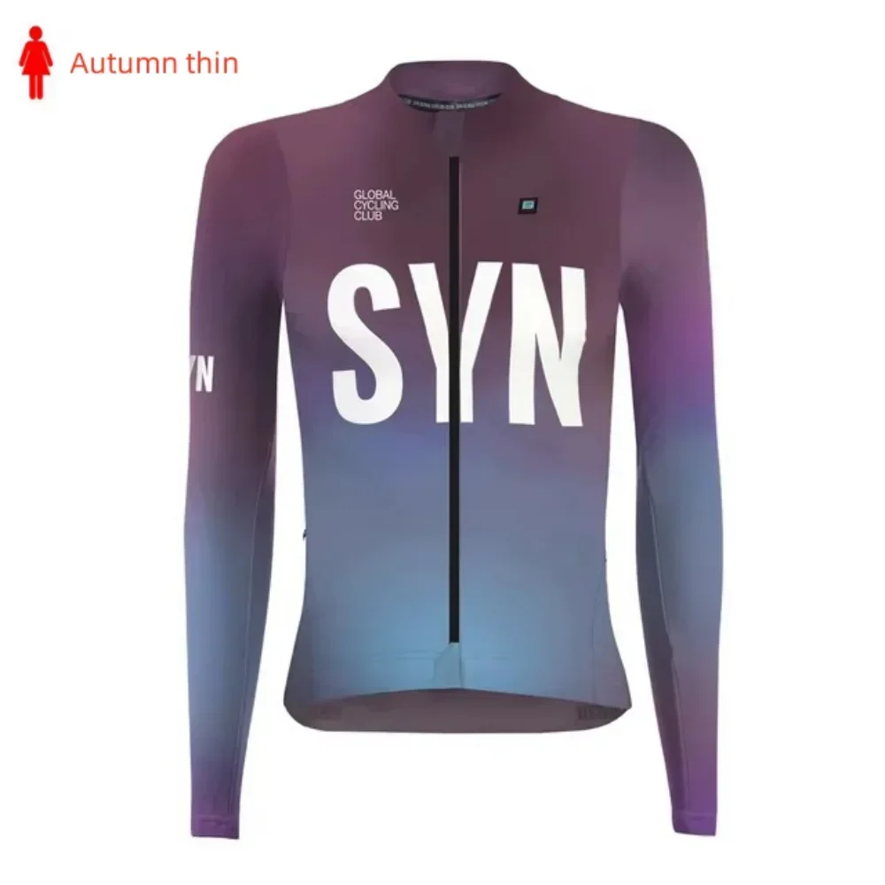 syn Spring Autumn Women Long Sleeve Cycling Jersey Team Race Shirts Bicycle Clothing Ropa Ciclismo protection and quick dryin 2