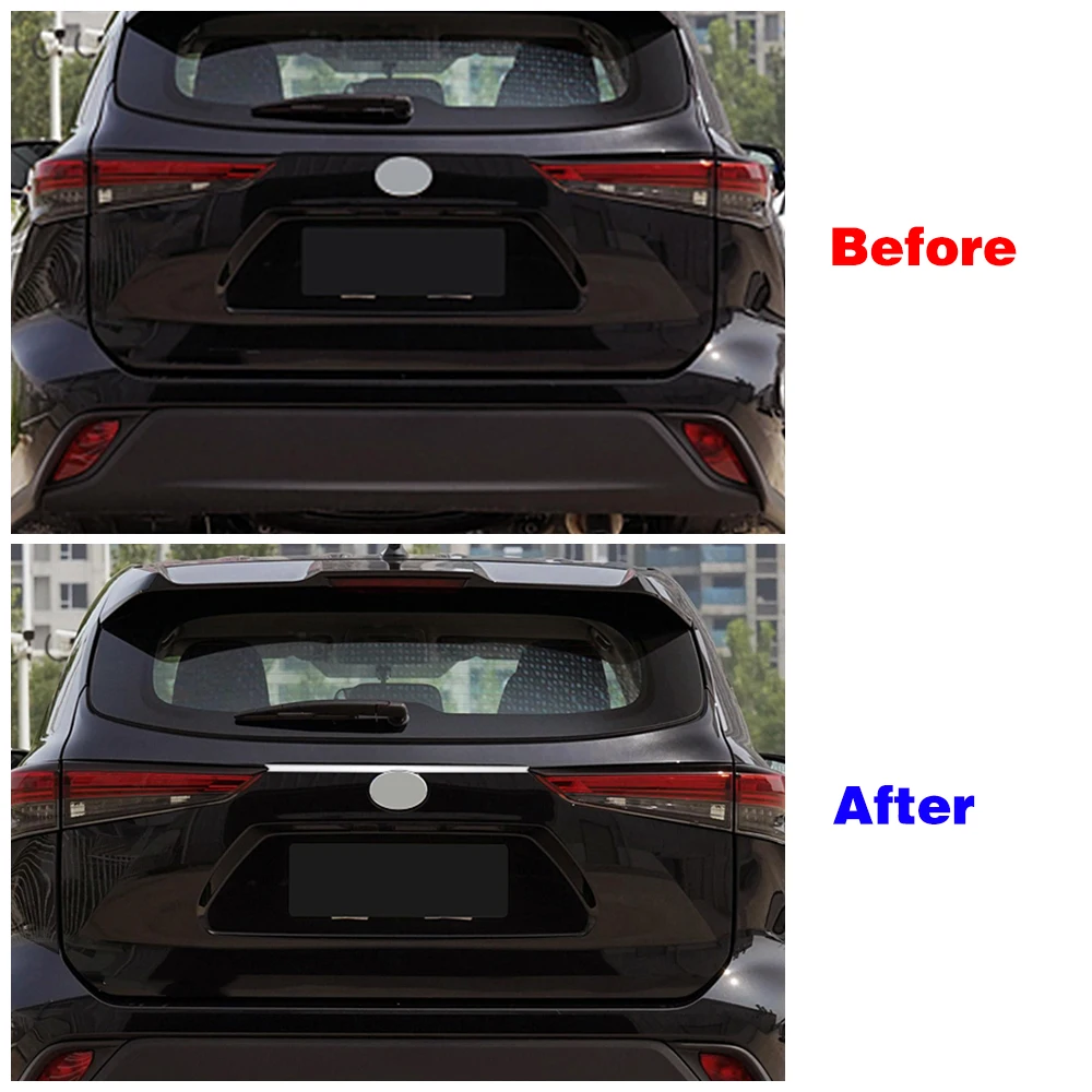 For Toyota Highlander XU70 2022 Chrome Styling Car Rear Trunk Cover Trim Molding Tailgate Door Strip Garnish Stainle