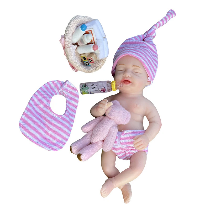 6 Inch Silicone Mini Bebe Reborn Dolls Handmade Small Cute Sleeping Well  Newborn Doll Painted Silicone Reborn Kits With Clothes - Reborn Dolls -  AliExpress