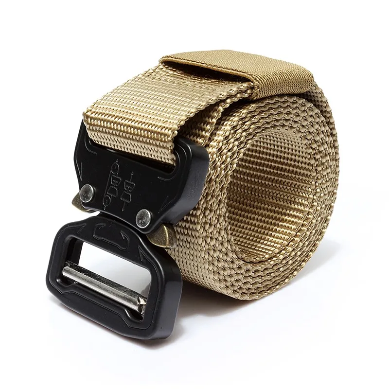 Men Women Outdoor Hunting Fishing Military Waist Belt Nylon Canvas Belts Plastic Buckle